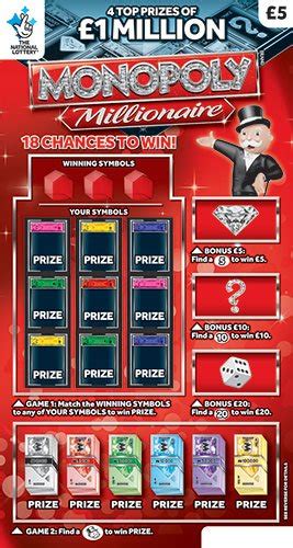 monopoly millionaire scratchcard|FULL PACK OF MONOPOLY MILLIONAIRE .